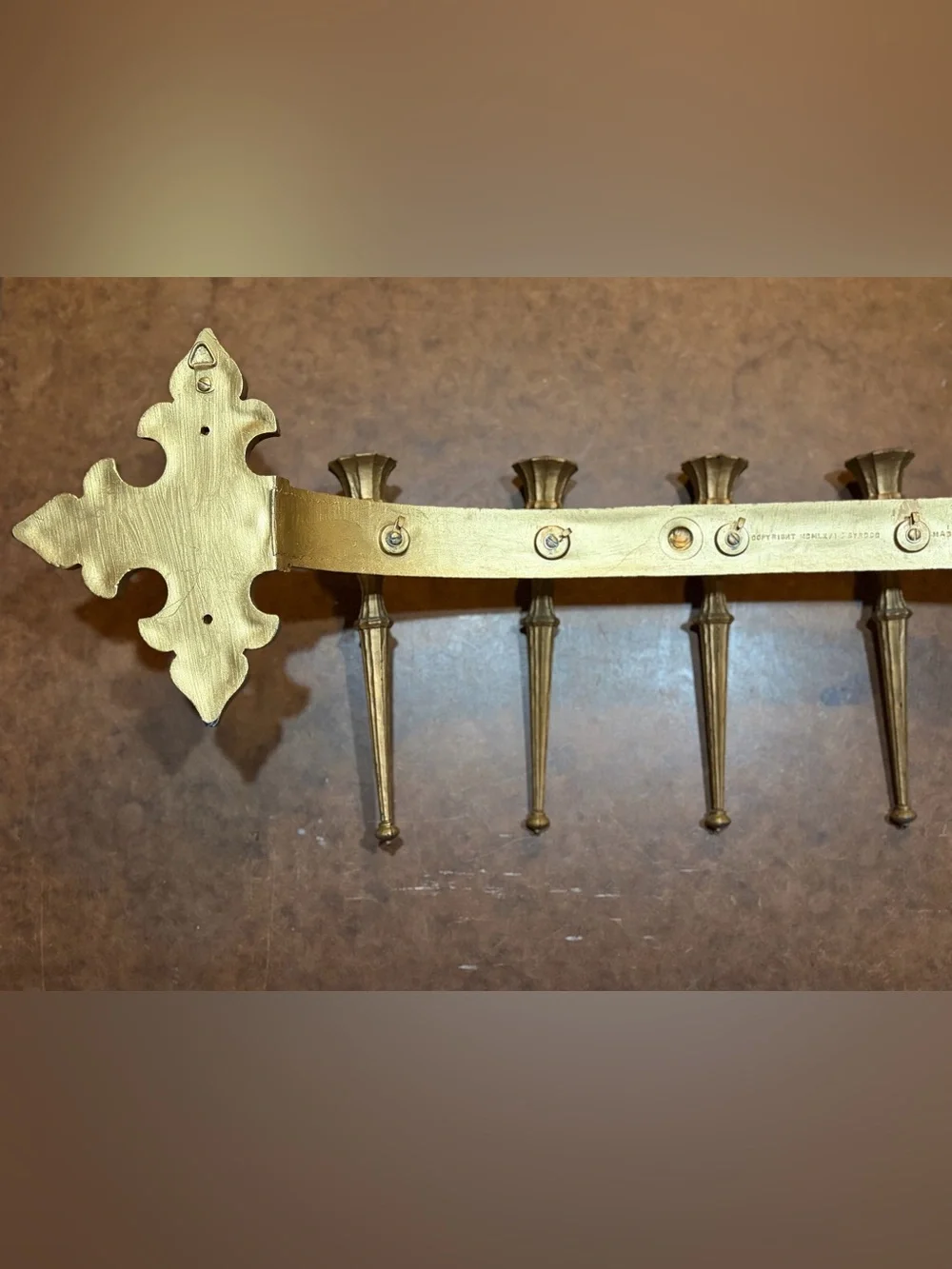 Vintage- Syroco-🖤 Mid Century Modern 5-Arm Gothic Revival Wall Sconce Candelabra